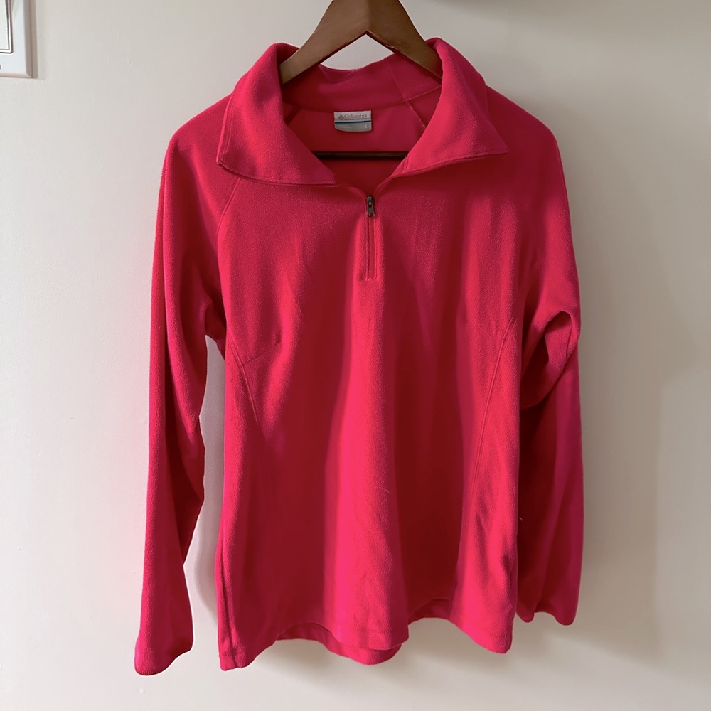 Hot Pink Columbia Quarter Zip Fleece (L)